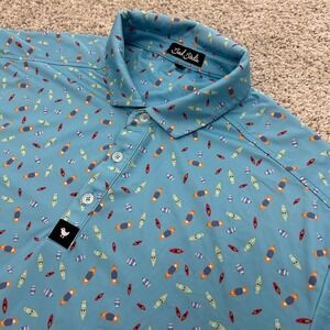 Bad Birdie Golf Polo 2XL Blue Dock Solid Canoe Short Sleeve Performance Shirt